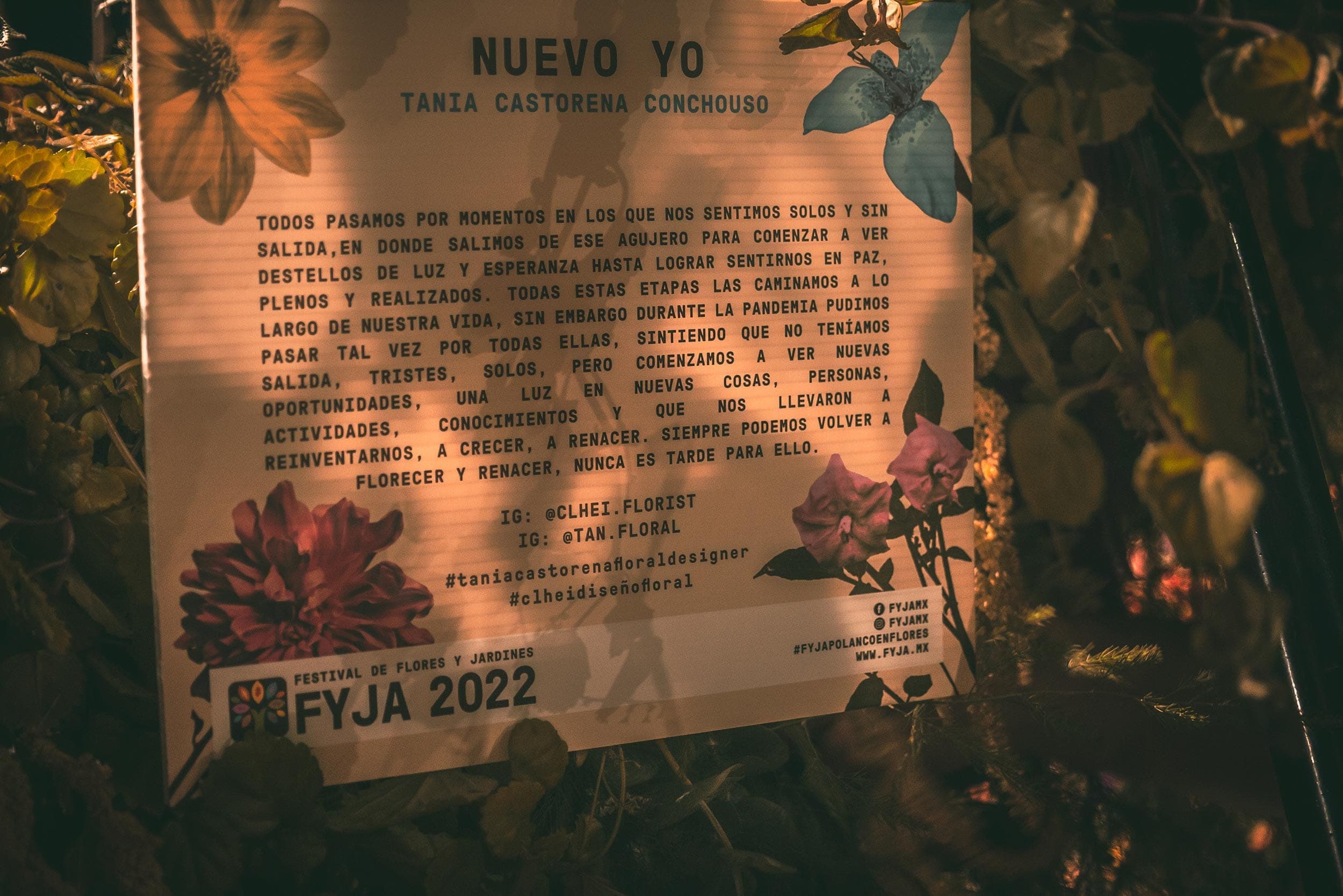 Placa de la instalación Nuevo Yo, firmada por Tania Castorena Conchouso