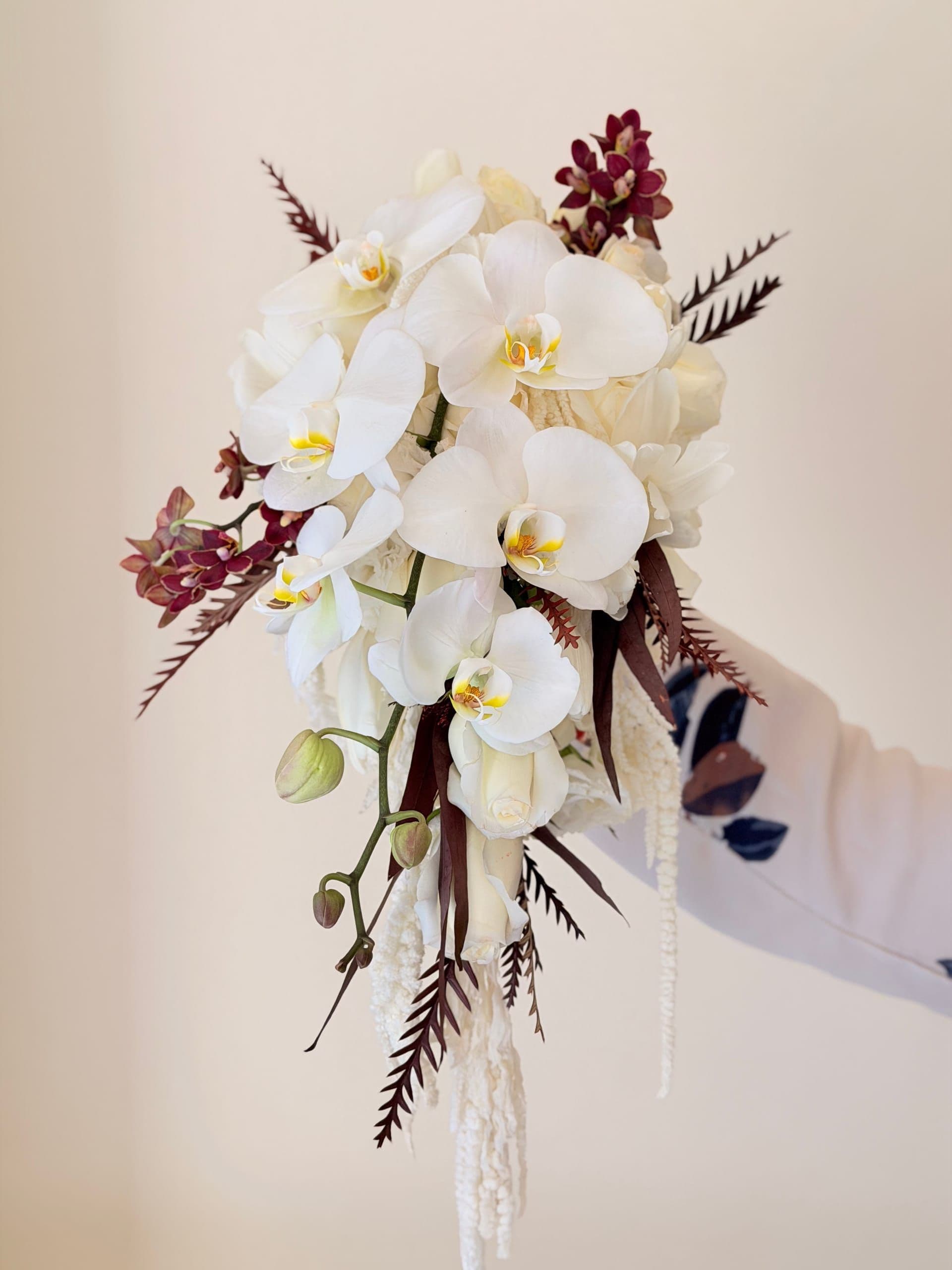 Ramo de novia diseñado por Clhei con flor fresca de Atlixco
